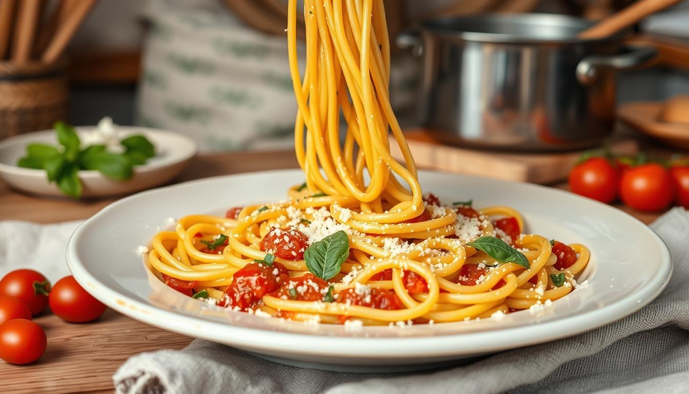 Quick weeknight dinner prepared in a home kitchen